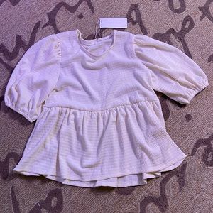 Lush Clothing, Peplum, cream, S